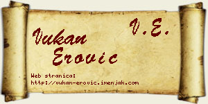 Vukan Erović vizit kartica